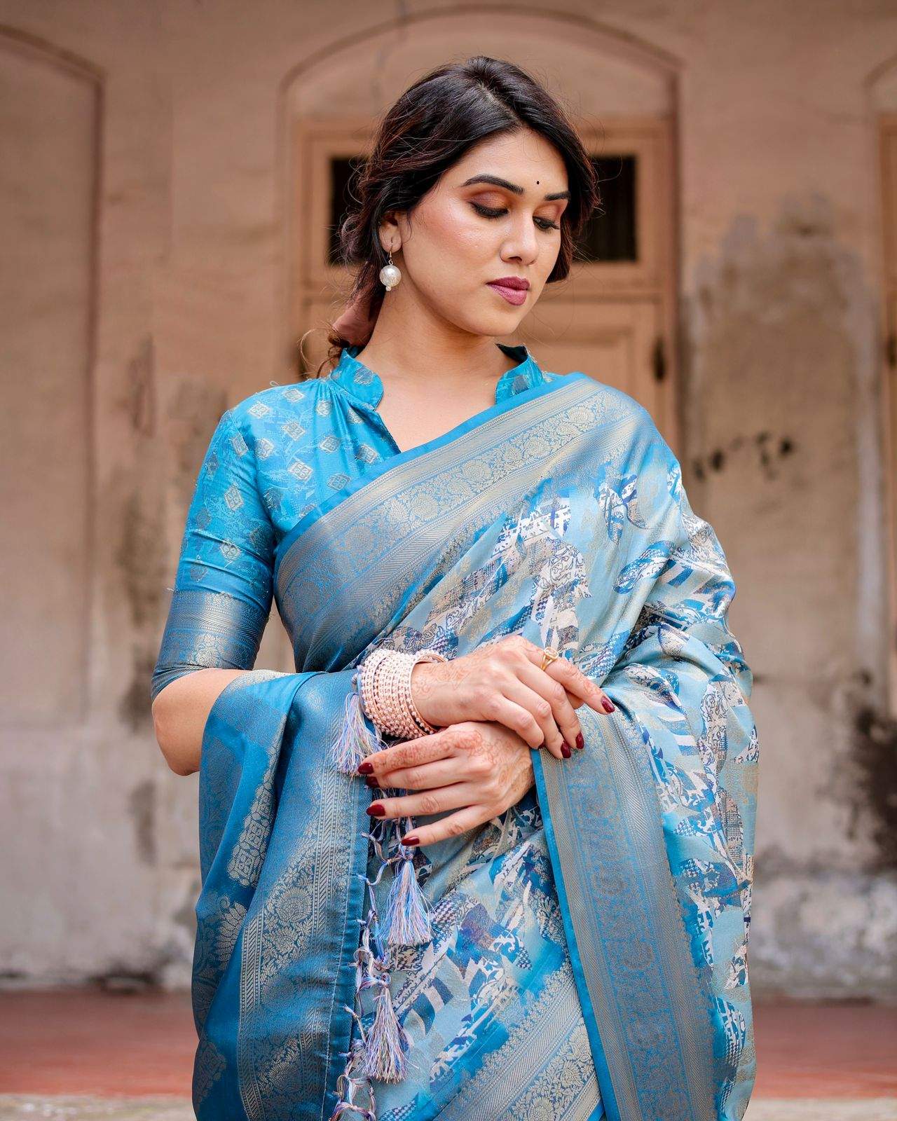 Elegant Blue Silk Saree