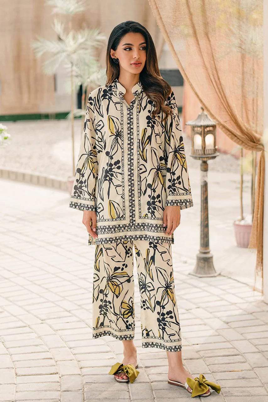 Designer Floral Print Malai Satin Silk Kurta Palazzo Co-Ord Set