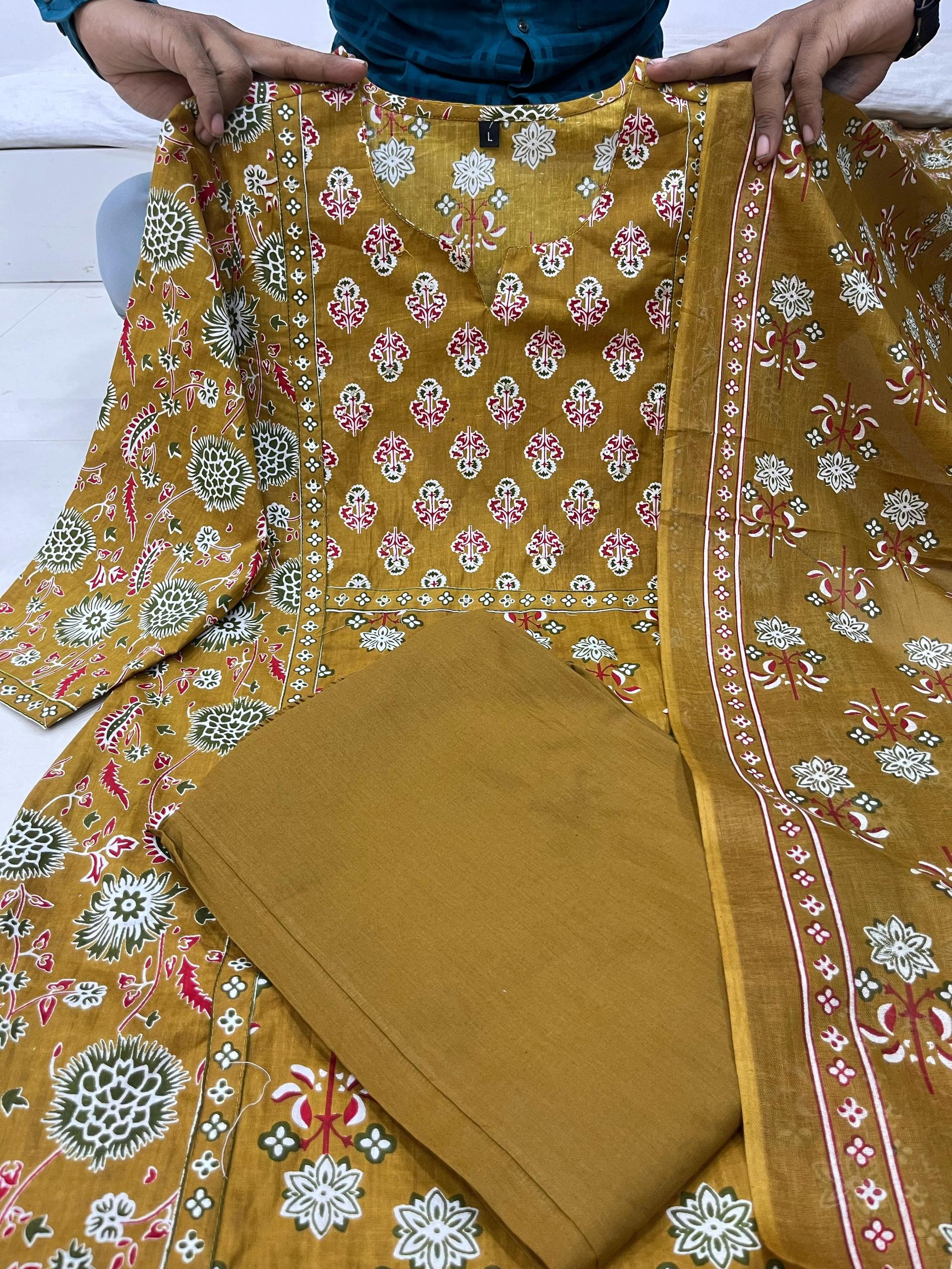  Traditional Angrakha/Straight Cut Suit With Palazzo/Pants For Casual Wear | Dhanjyoti - Image 3