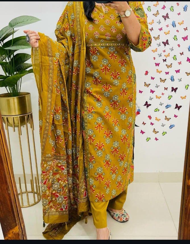  Traditional Angrakha/Straight Cut Suit With Palazzo/Pants For Casual Wear | Dhanjyoti - Image 2