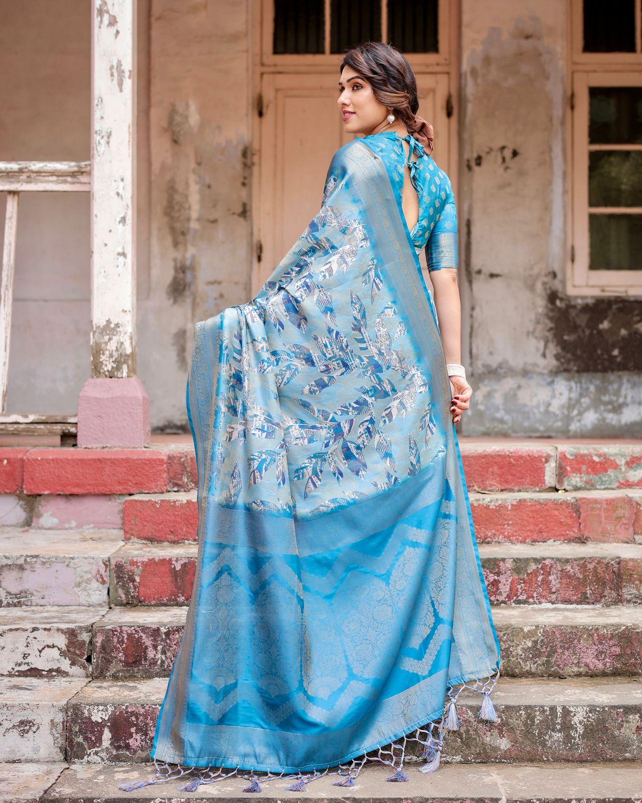 Elegant Blue Silk Saree - Image 2