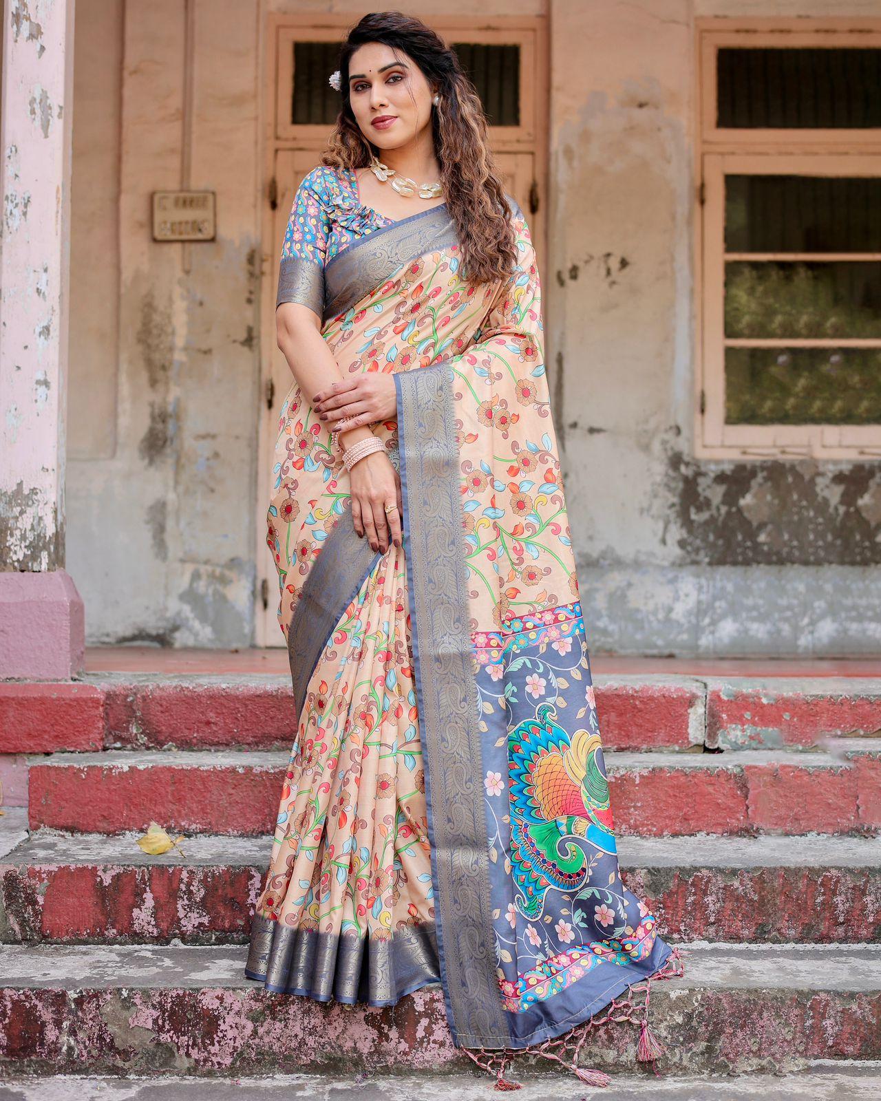 Elegant Floral Designer Saree