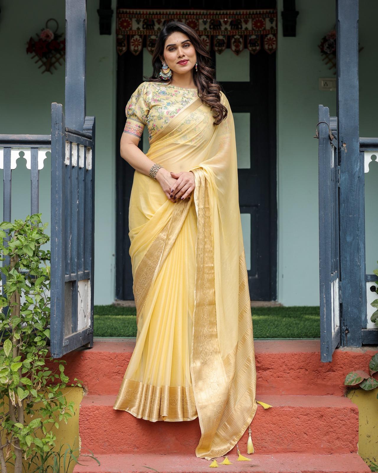 Elegant Red Silk Saree - Image 19