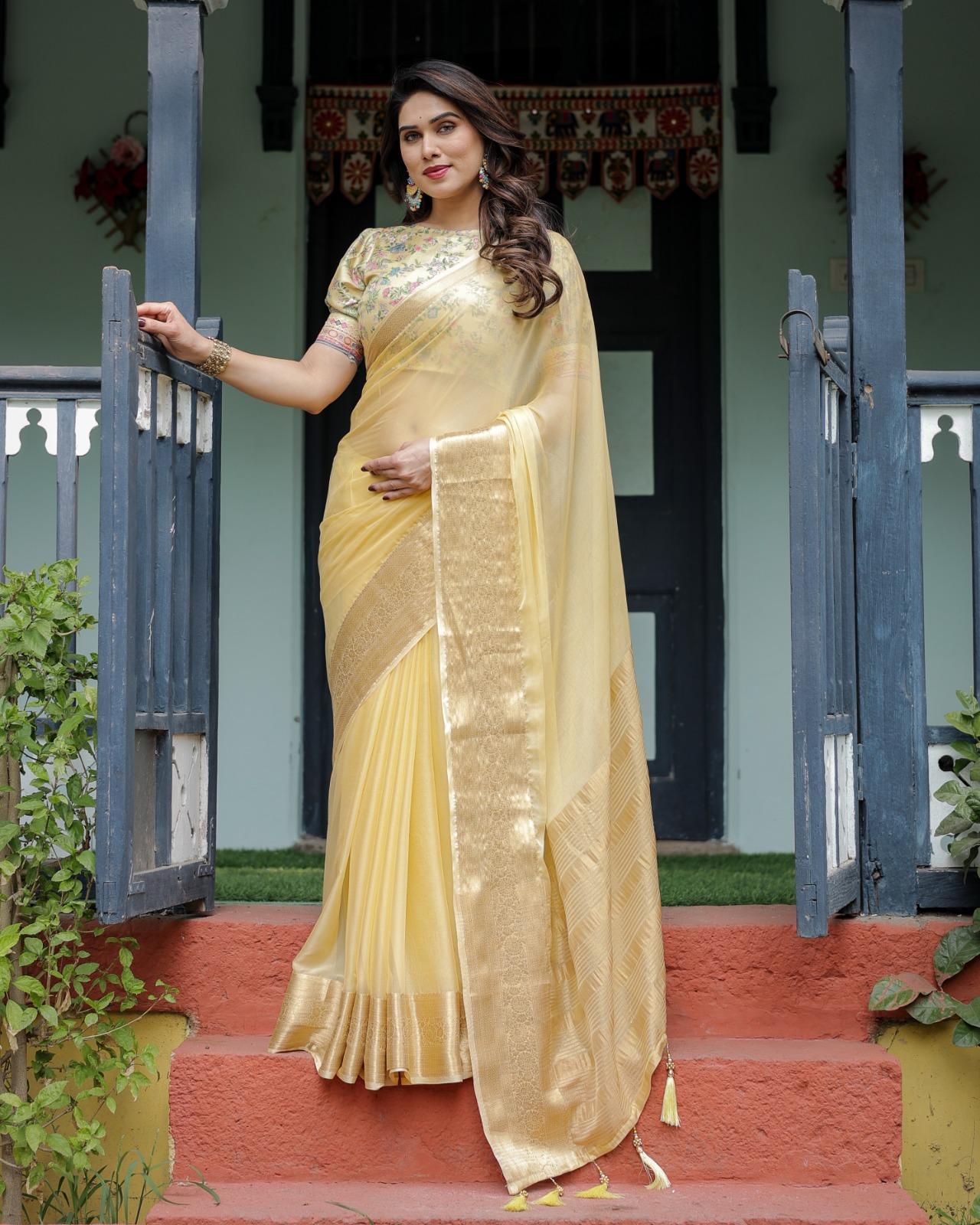 Elegant Red Silk Saree - Image 4