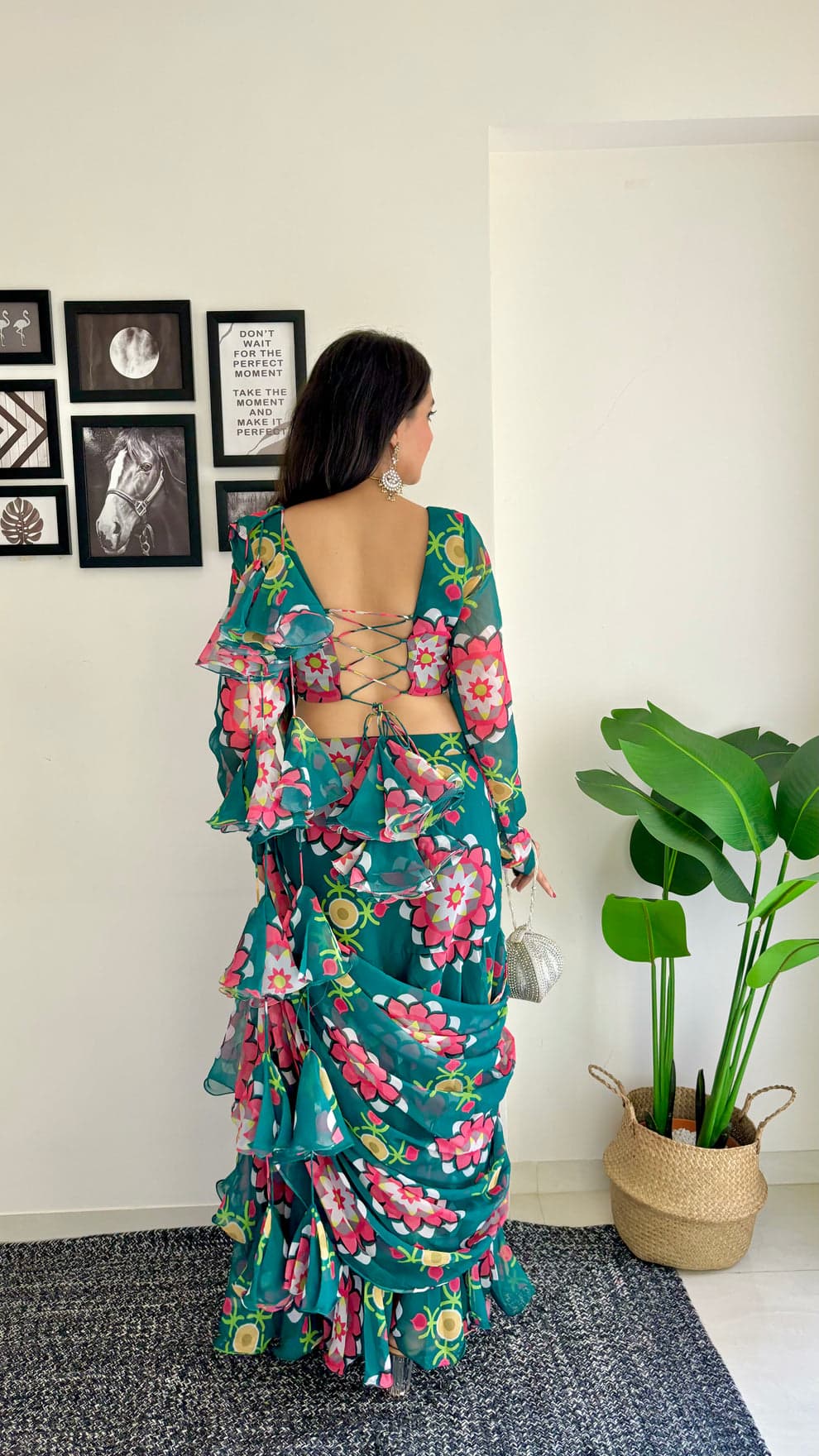 Designer Floral Faux Georgette Lehenga Choli For Women - Image 3