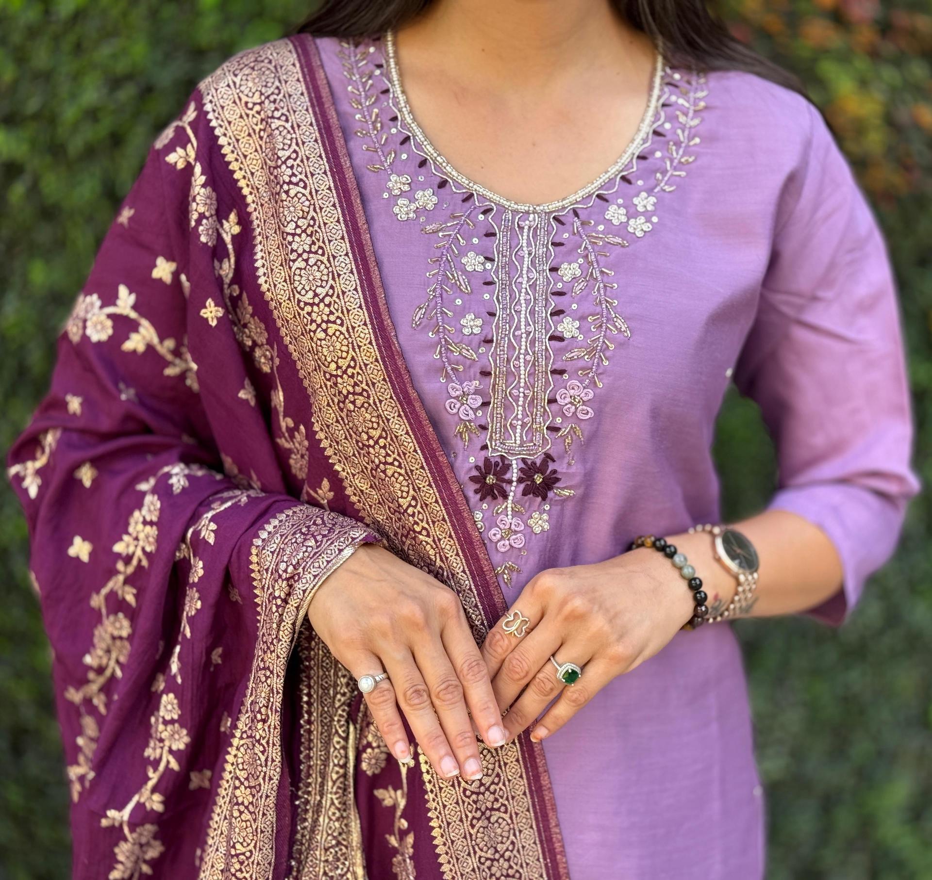 Women’s Embroidered Straight Kurta Suit With Dupatta - Image 5