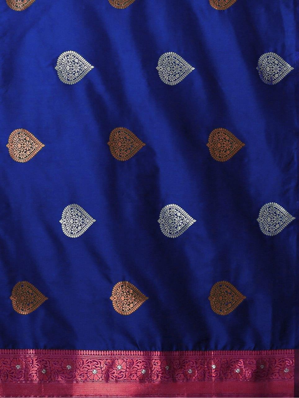 Silk Blend Saree With Rich Zari Motifs – 5 Colors - Image 20