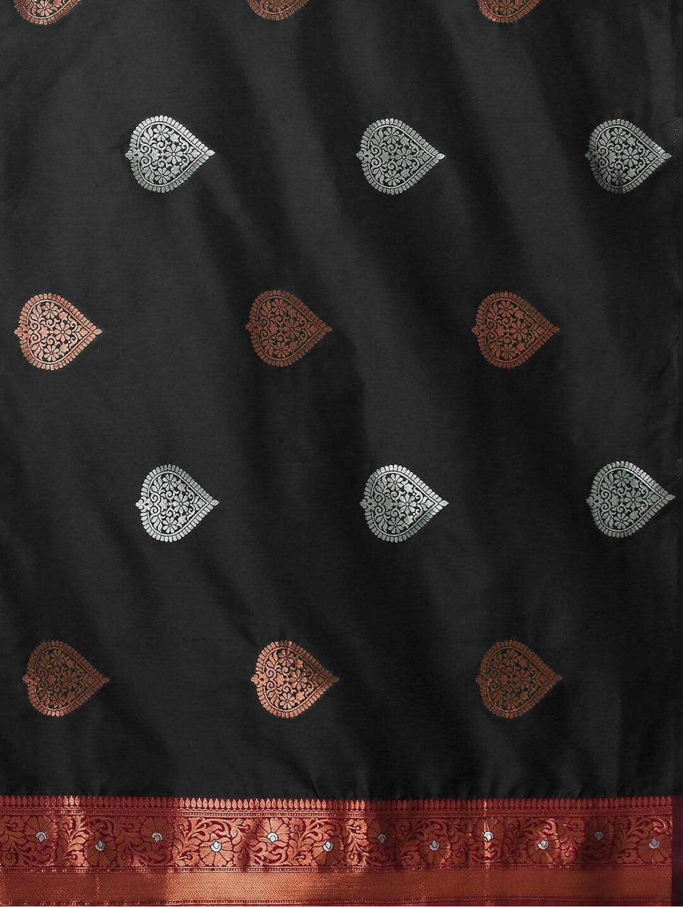 Silk Blend Saree With Rich Zari Motifs – 5 Colors - Image 23