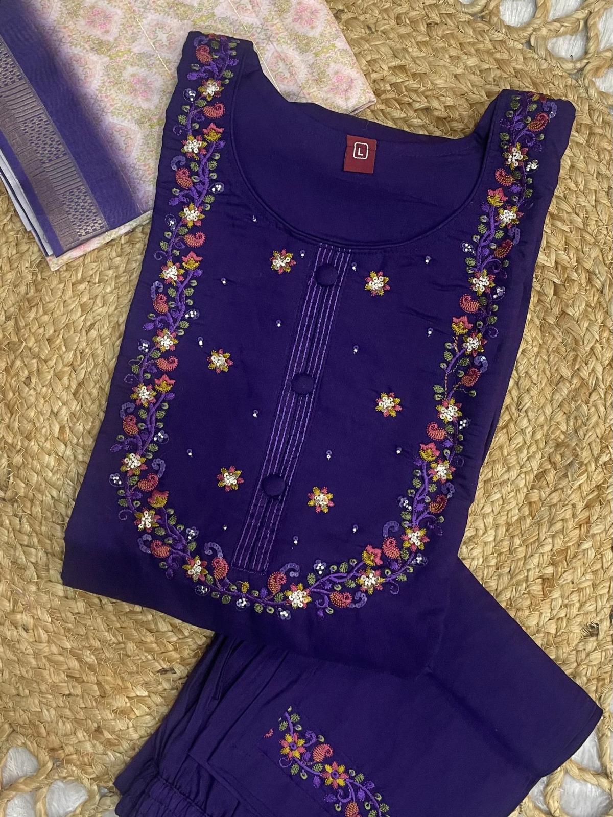 Embroidered Kurta Set With Printed Dupatta | Elegant Festive Ethnic Wear For Women - Image 21