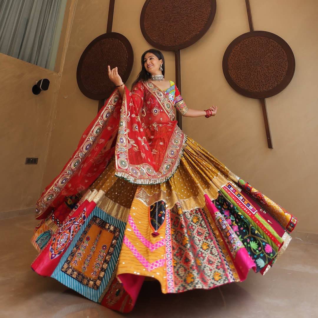 Navratri Special Printed Lehenga Choli With Red Embroidered Dupatta For Women - Image 3