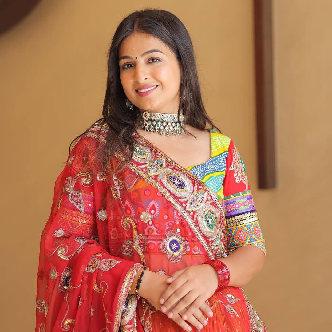 Navratri Special Printed Lehenga Choli With Red Embroidered Dupatta For Women - Image 4