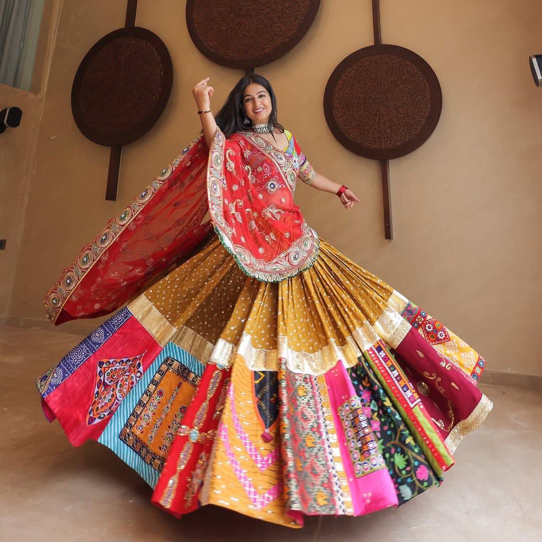 Navratri Special Printed Lehenga Choli With Red Embroidered Dupatta For Women - Image 5
