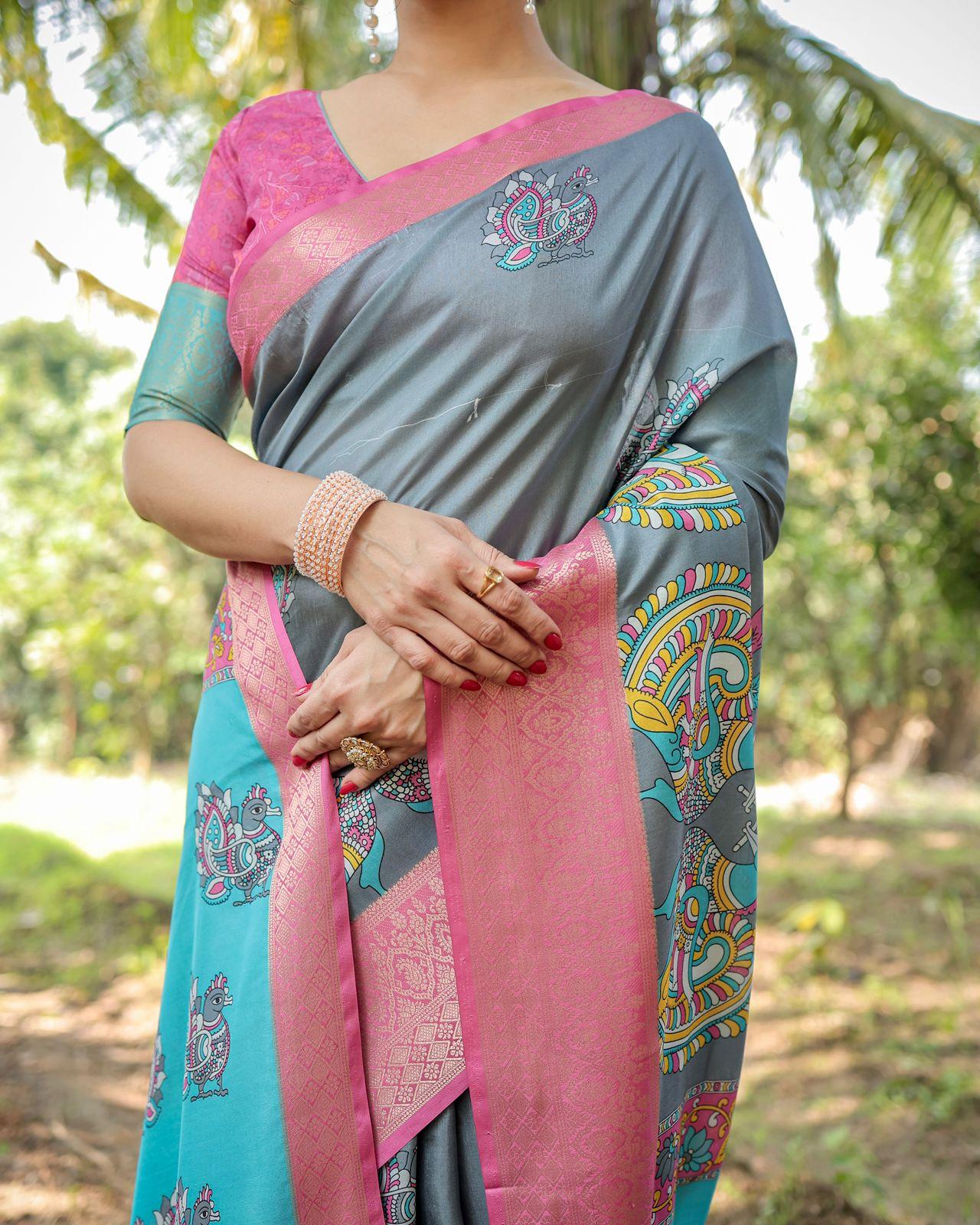 Traditional Embroidered Saree - Image 4