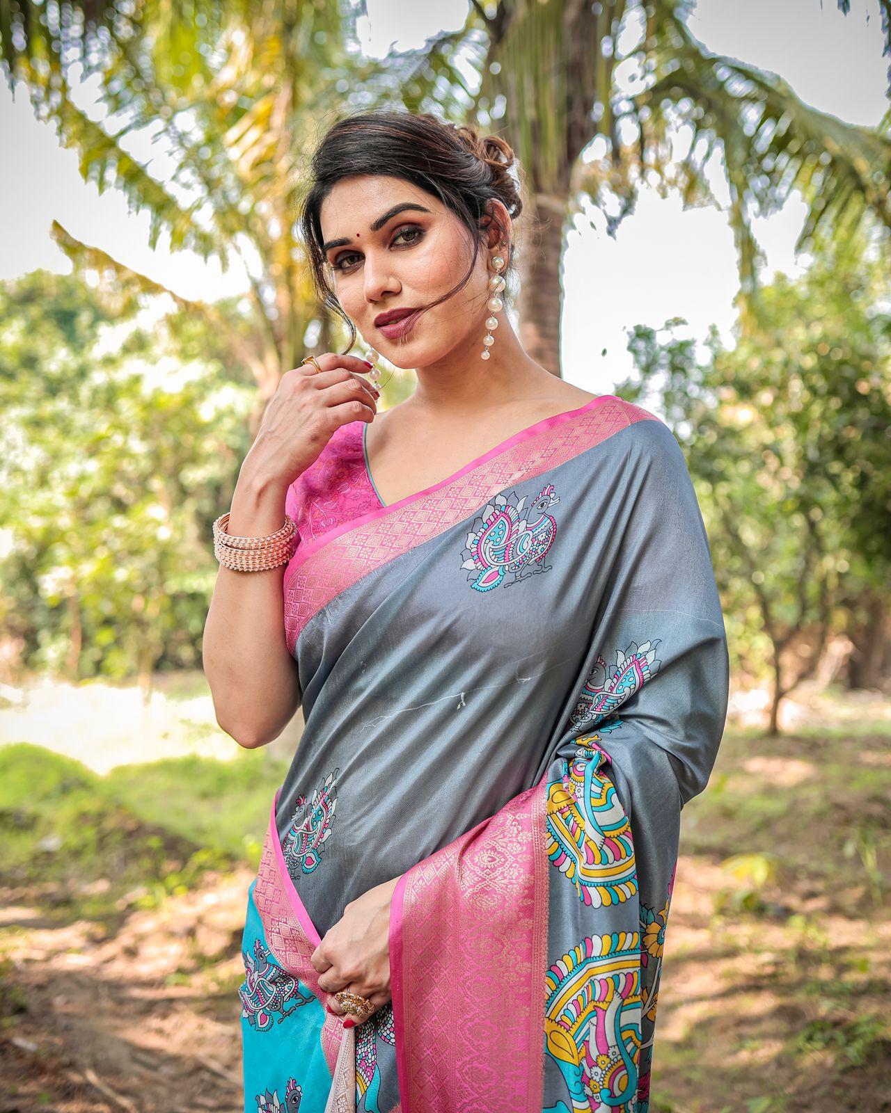 Traditional Embroidered Saree