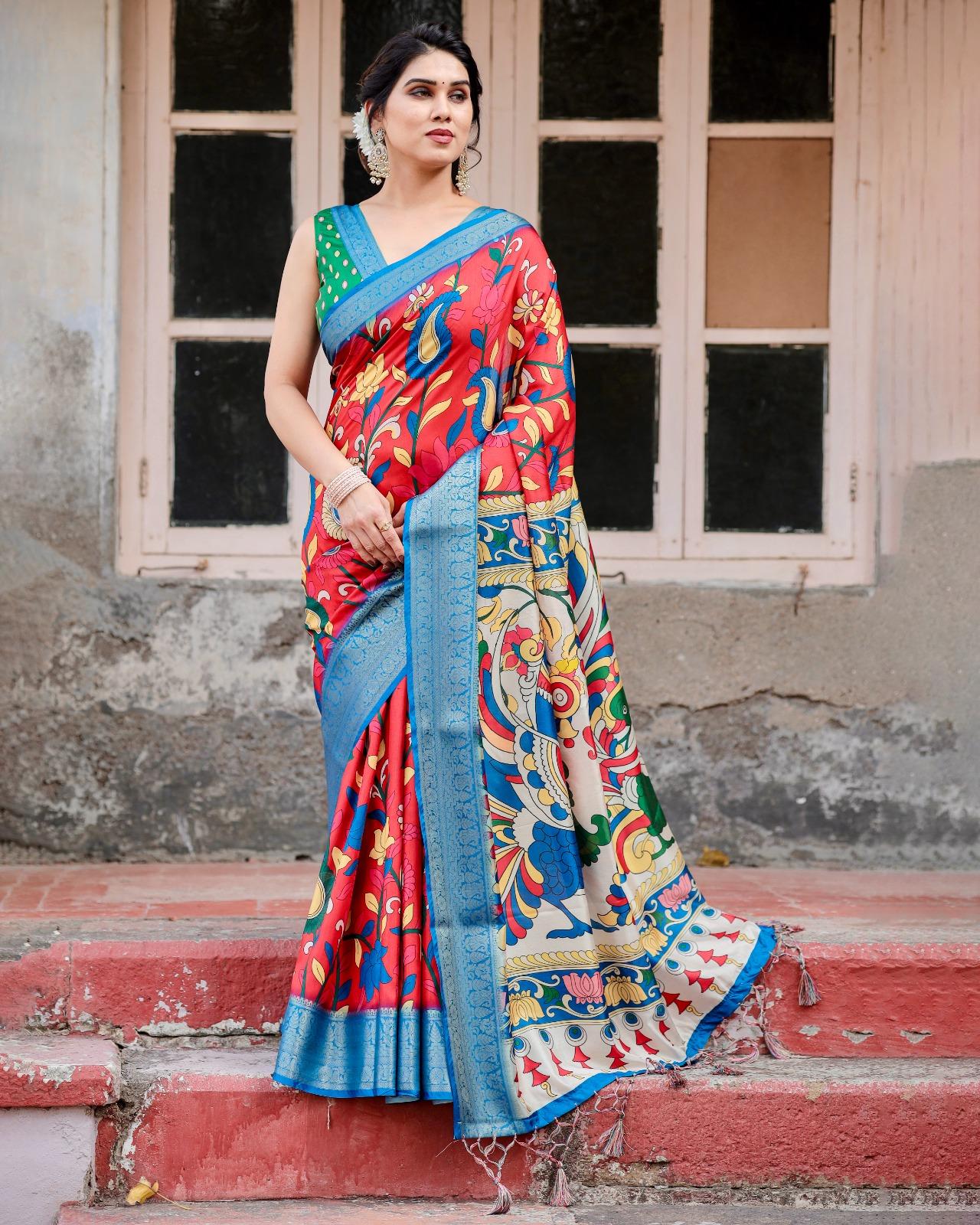 Vibrant Handcrafted Silk Saree