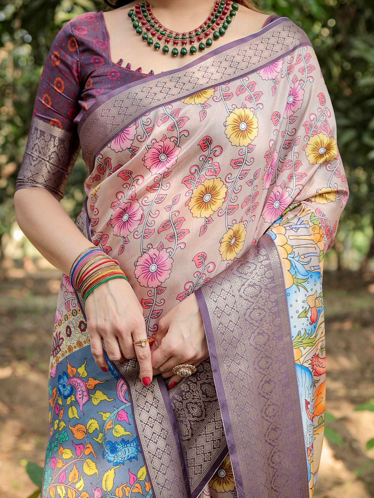 Vibrant Printed Saree - Image 2