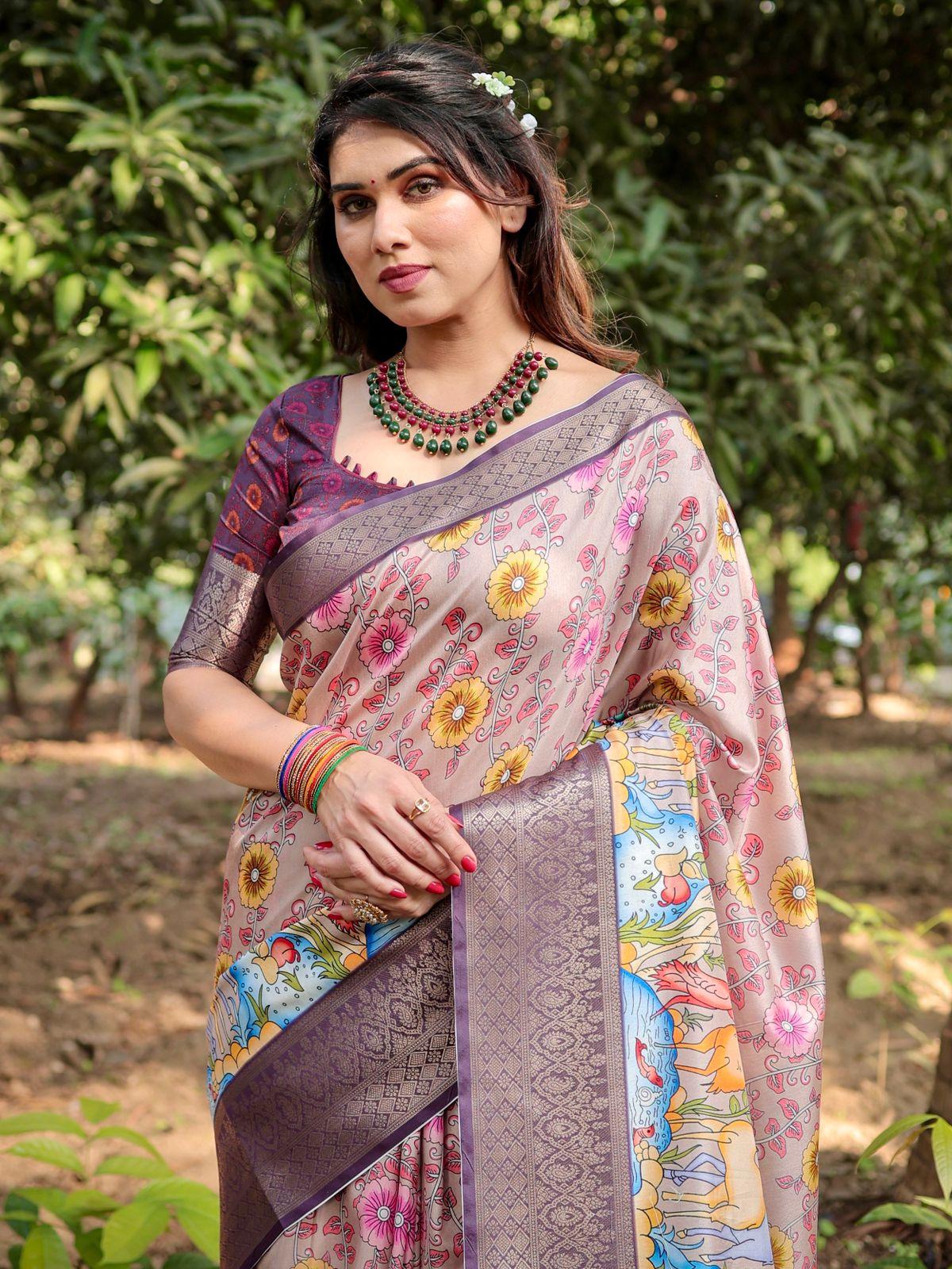 Vibrant Printed Saree - Image 3