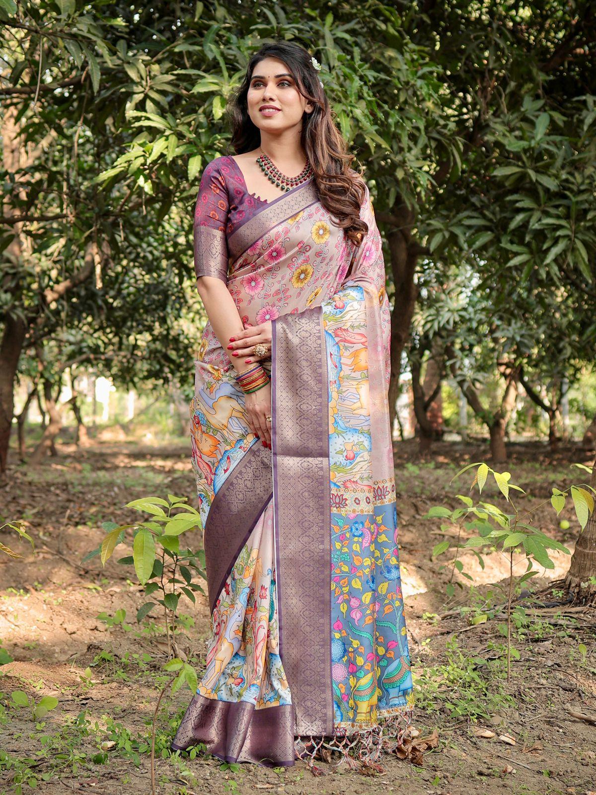 Vibrant Printed Saree